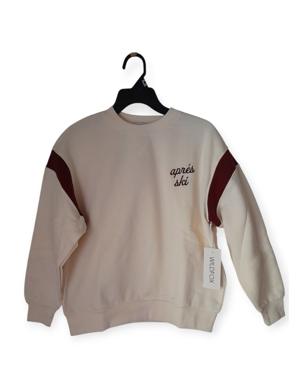 Wildfox Apres Ski Varsity Charlie Oversized Sweatshirt XS - Picture 4 of 11